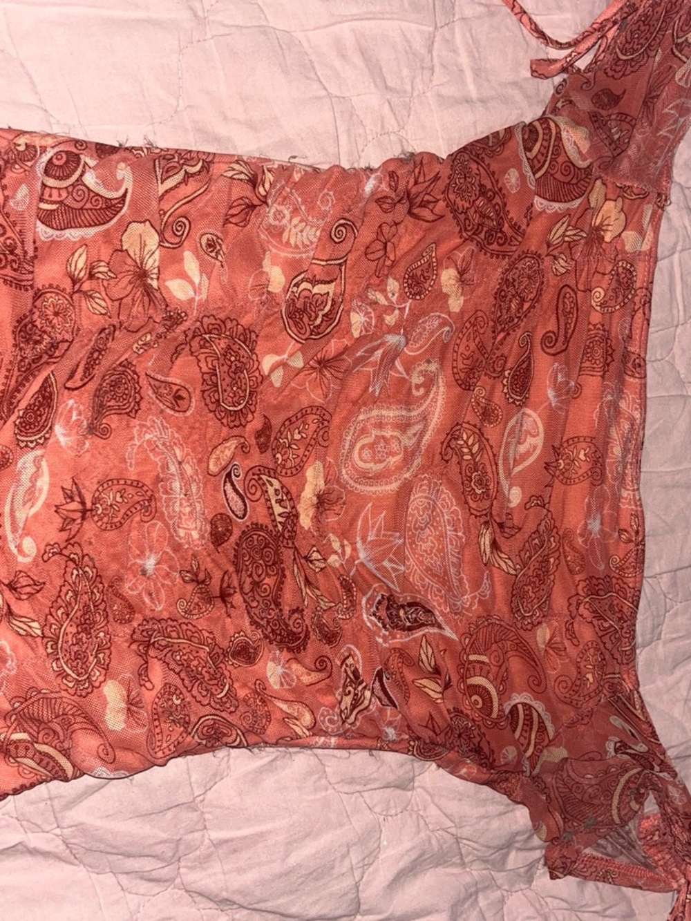 Guess Rust Paisley Decorative Pillow Cover with Cream Accents